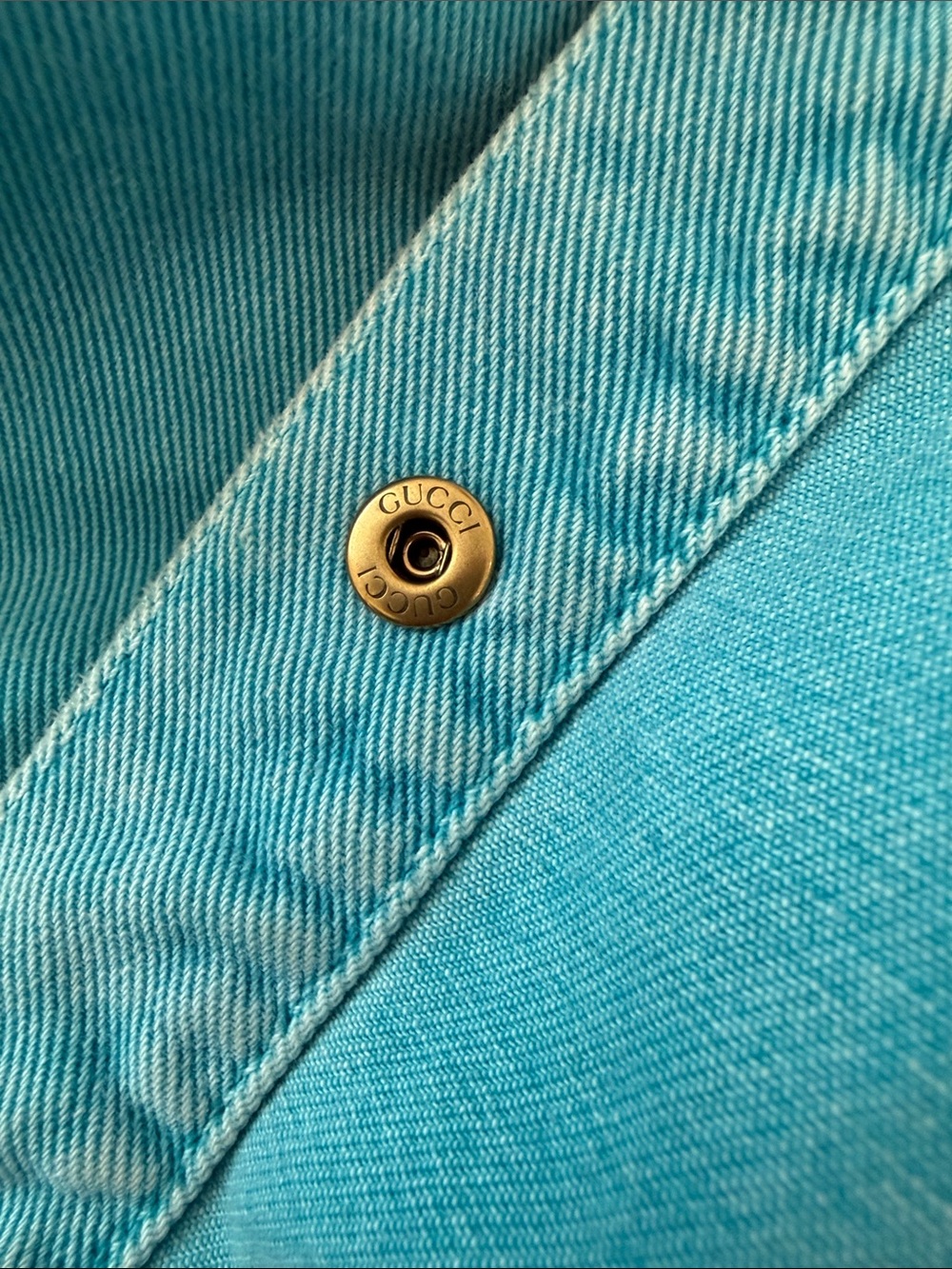 Gucci Turquoise Denim Jacket with Cherry Patch - Picture 11 of 16